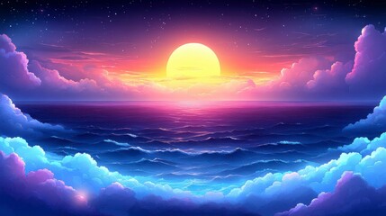 Wall Mural - Abstract landscape with dreamy purple cumulus clouds drifting across the sky offering a soft and tranquil aesthetic background for artistic concepts