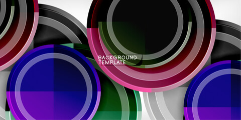 Aufkleber - Minimal geometric abstract background. Circle triangle design