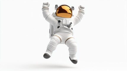 Aufkleber - A stylized astronaut figure floating in space, showcasing a futuristic design.