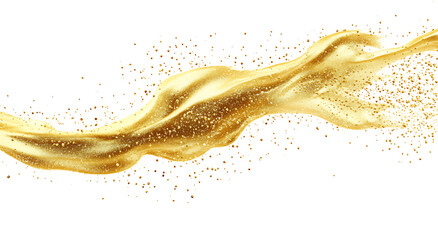 golden sand flying explosion isolated, abstract sands cloud wave explode, yellow colored sand splash air fly on a transparent background