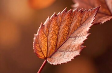 Wall Mural - Background from leaves close-up in Color of the year, 2025, mocha mousse,. Color of the year 