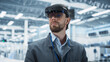 © Gorodenkoff - Portrait Of Caucasian Male Engineer Wearing Augmented Reality Headset, Controlling Autonomous Production At Electronics Factory. Man Using Gestures To Configure Assembly Line of High Tech Devices.