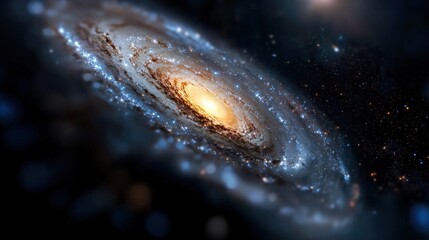 Wall Mural - a spiral galaxy with a bright yellow star in the center