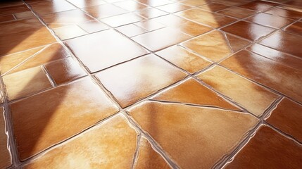 Poster - Modern floor tiles installation with intricate patterns showcasing craftsmanship and attention to detail in interior design.