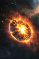 Wall Mural - orange star galaxy center