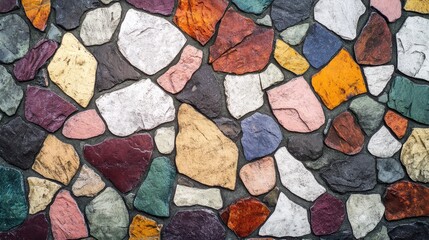 Aufkleber - Colorful Stone Mosaic Background with Diverse Shapes and Textures Ideal for Design and Artistic Projects