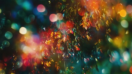 Leinwandbilder - Vibrant bokeh background with colorful lights and shimmering patterns creating a dreamy and festive atmosphere for creative compositions