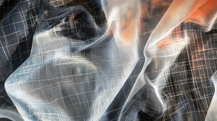 Aufkleber - Abstract fabric texture with grid pattern creating a double exposure effect for modern digital backgrounds or news media applications.