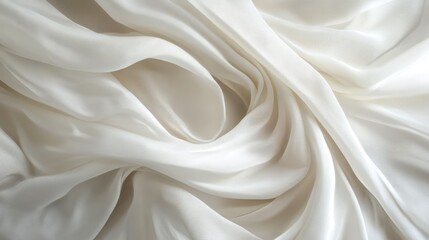 Aufkleber - Elegant flowing white silk fabric background for design and textile applications showcasing softness and texture in a seamless manner.