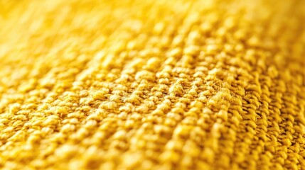 Poster - Yellow textile fabric texture close-up for design background showcasing woven detail and rich color for various creative projects