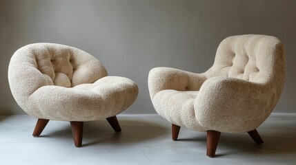 Aufkleber - Stylish and Cozy Upholstered Chairs for Modern Living Room Decor