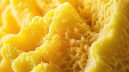 Aufkleber - Yellow sponge texture macro photography revealing intricate patterns and natural softness for design and artistic applications.