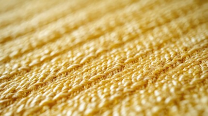 Poster - Textured close up of soft yellow fabric showcasing intricate weaving patterns ideal for backgrounds and design projects