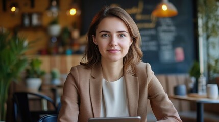 Wall Mural - Woman Working on Laptop