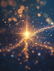 Wall Mural - Bright star on blue background