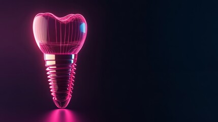 Poster - A digital representation of a dental implant is showcased, demonstrating modern advancements in dentistry through AI technology.