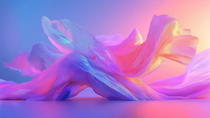 Wall Mural - Abstract fluid 3D render iridescent modern retro futuristic dynamic wave in motion. Ideal for backgrounds wallpapers banners posters and covers
