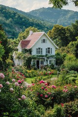 Wall Mural - White House with Lush Greenery