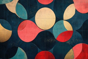 Wall Mural - Wall with painted circles