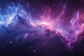 Wall Mural - a purple and blue galaxy with many stars and a purple cloud