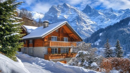 Poster - house in the mountains