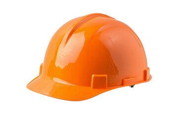 Wall Mural - A bright orange hard hat with a white band