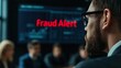© ColorfulFlowerStudio - Business Professionals Engaging in Brainstorming Session, Fraud Alert Caution Defend Guard Notify Protect Concept