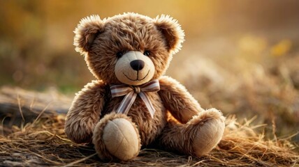 Wall Mural - Adorable plush teddy bear: a symbol of childhood, coziness, and warmth, evoking friendship, happiness, and tender memories that warm the heart.