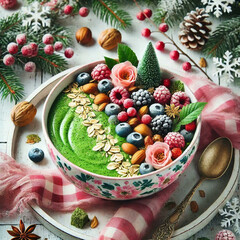 Wall Mural - healthy breakfast smoothie for christmas morning