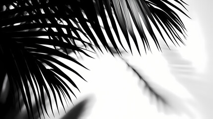 Wall Mural - Palm leaf shadows in abstract moody setting generative ai. Shadowplay. Illustration