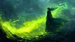 © DZMITRY - A mystical elf woman conjuring a spell with green magical energy.