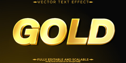 Wall Mural - gold editable text effect, editable rich and money text style