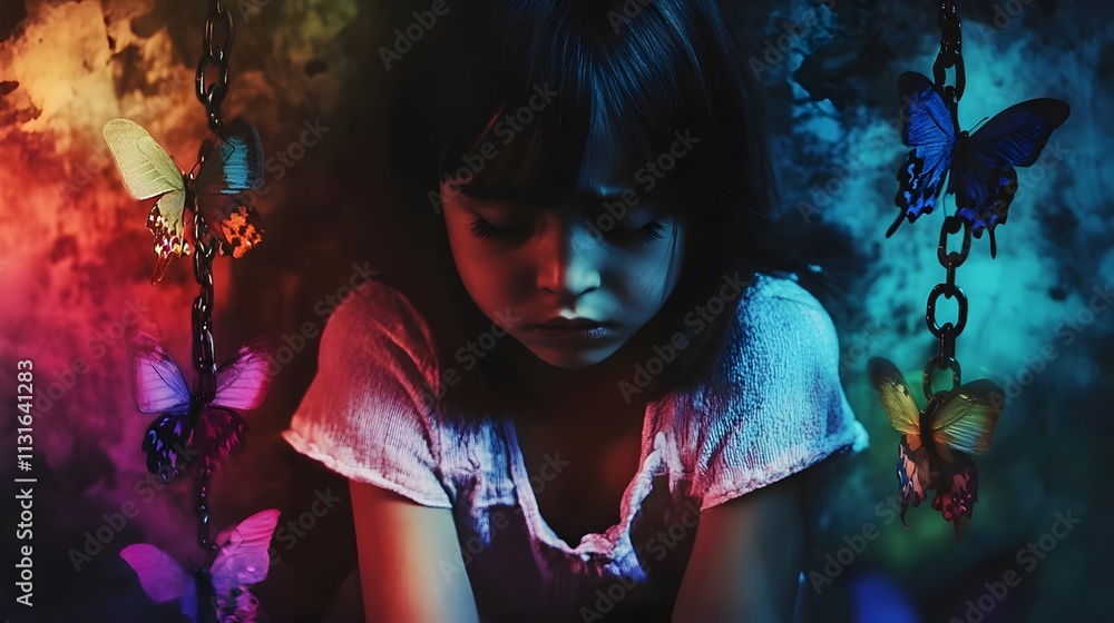 Safeing all children. Loving children. Supporting child concept ...
