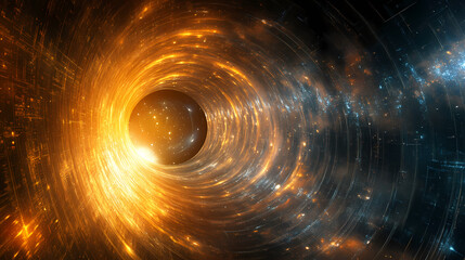 Wall Mural - abstract background banner, slide for ai, data science and nano technology. deep space, nature, mult