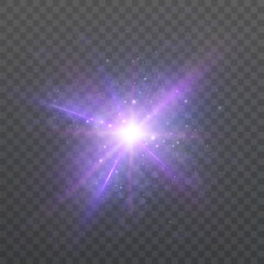 Aufkleber - Light unforgettable effect of Christmas glow, glitter of Christmas star. Light effect isolated on transparent background.