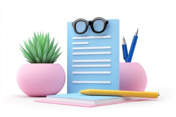 Aufkleber - A simple flat icon of an EPS file with bold, clean lines, surrounded by abstract vector shapes in soft pastel colors