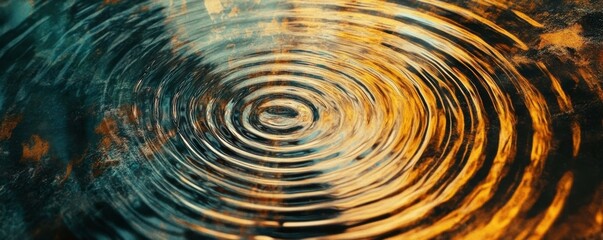 Wall Mural - Circular sound waves expanding outward like ripples in water, acoustic pattern, harmonic resonance