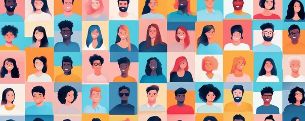 Wall Mural - digital display of candidate profiles in recruitment system