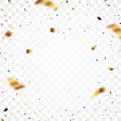 Wall Mural - Gold confetti celebrations and party banner, design element background