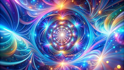 Wall Mural - a celestial tapestry of swirling luminous energy, an infinite vortex of cosmic light, radiating bril