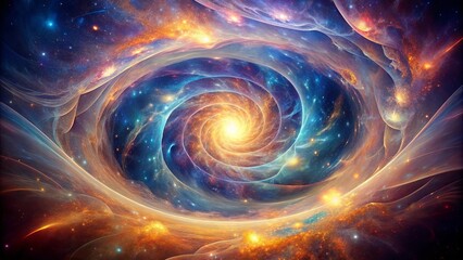 Wall Mural - cosmic spiral of stardust and nebulas, a celestial tapestry of fading light