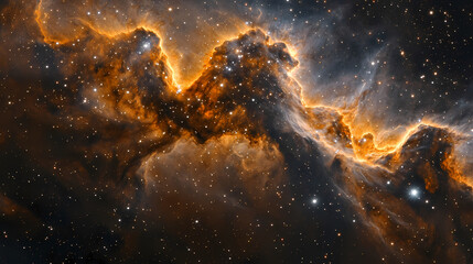 Wall Mural - nebula and stars in night sky. space background. starry. illustration
