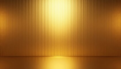 Aufkleber - Abstract golden wall with light shining. Modern interior design background. Luxury, elegant. Suitable for fashion product display. Elegant studio. Gold backdrop. Shiny gold metallic texture. Golden