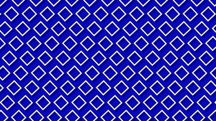 Wall Mural - 3D white square line moving patterns on a blue background. Square shape lines move and rotation animation