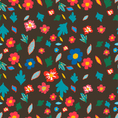Wall Mural - colorful floral pattern design