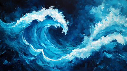 Wall Mural - Mesmerizing aqua swirls fluid blue waves in hypnotic motion evoking ocean depths and celestial nebulae abstract interplay of light and shadow organic patterns in constant flux. Flux. Illustration