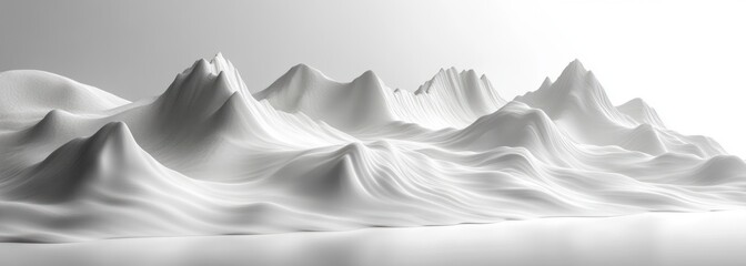 Leinwandbilder - White Abstract Striped Background with 3D Wavy Lines Minimalist Design