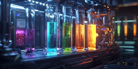 Wall Mural - science laboratory test tubes