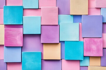 Pastel Colored Wooden Blocks Background