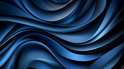 Wall Mural - Dynamic blue waves abstract design digital art modern graphics creative environment aesthetic viewpoint fluid motion concept